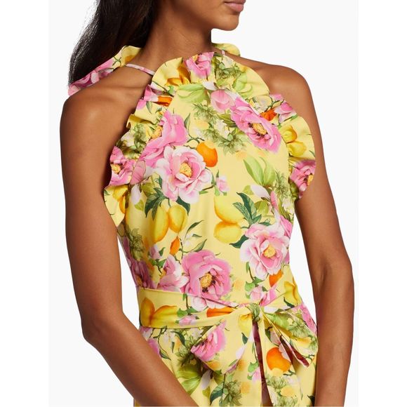 Borgo de Nor Tatiana Teired Silk Halter Gown US 12 $1272 - Picture 5 of 12